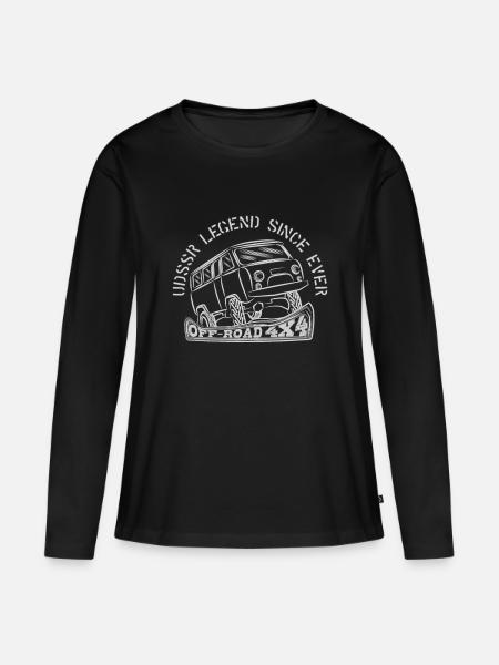 UDSSR LEGEND SINCE EVER - Frauen Premium Bio Langarmshirt - Schwarz