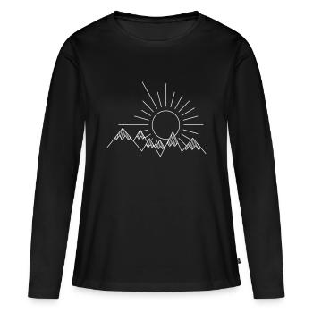 Berge - Frauen Premium Bio Langarmshirt - Schwarz - Vorne - Julia (174cm)