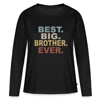 Großer Bruder Familie Mama - Frauen Premium Bio Langarmshirt - Schwarz - Vorne - Julia (174cm)