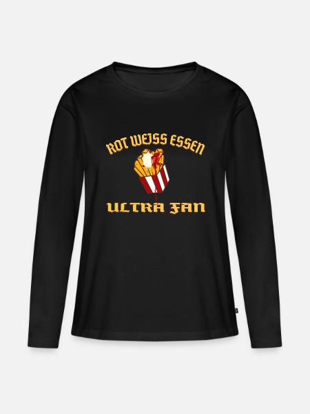 Pommes Frites Fan - Frauen Premium Bio Langarmshirt - Schwarz