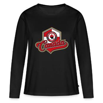 Canada - T-shirt manches longues Premium bio Femme - noir - Devant - Julia (174cm)