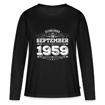 Established in September 1959 - Frauen Premium Bio Langarmshirt - Schwarz - Vorne - Julia (174cm)