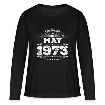 Established in May 1973 - Frauen Premium Bio Langarmshirt - Schwarz - Vorne - Julia (174cm)
