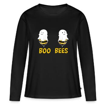 Boobees Bees Fantômes Halloween Cadeau Dames - T-shirt manches longues Premium bio Femme - noir - Devant - Julia (174cm)