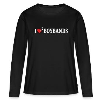 I Love Boybands Lustiges Fangirl Konzert - Frauen Premium Bio Langarmshirt - Schwarz - Vorne - Julia (174cm)