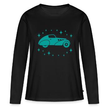 Auto - Oldtimer - Nostalgisch Fahrzeuge - Frauen Premium Bio Langarmshirt - Schwarz - Vorne - Julia (174cm)