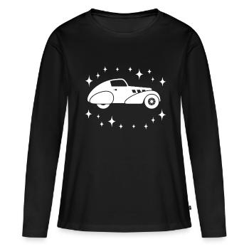 Oldtimer - Auto Nostalgisch Fahrzeuge - Frauen Premium Bio Langarmshirt - Schwarz - Vorne - Julia (174cm)
