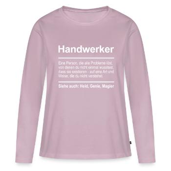 Artisan - T-shirt manches longues Premium bio Femme - rose poudré - Devant - Julia (174cm)