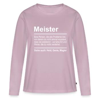Meister - Frauen Premium Bio Langarmshirt - Altrosa - Vorne - Julia (174cm)