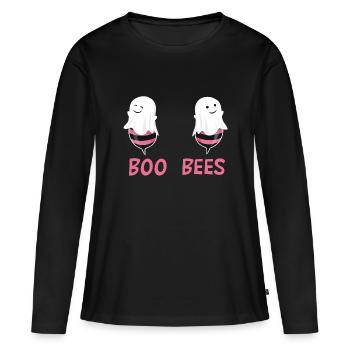 Boobees Bees Fantômes Halloween Cadeau Dames - T-shirt manches longues Premium bio Femme - noir - Devant - Julia (174cm)