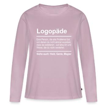 Speech therapist - Women's Premium Organic Long Sleeve Shirt - dusky pink - Front - Julia (174cm)