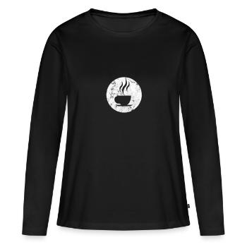 Café expresso - T-shirt manches longues Premium bio Femme - noir - Devant - Julia (174cm)
