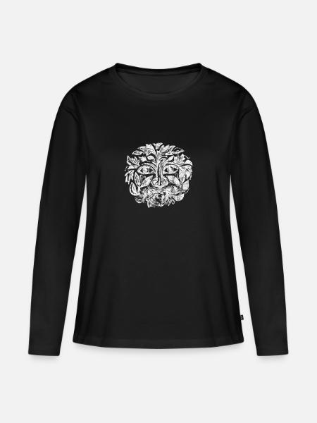 Wald - Frauen Premium Bio Langarmshirt - Schwarz