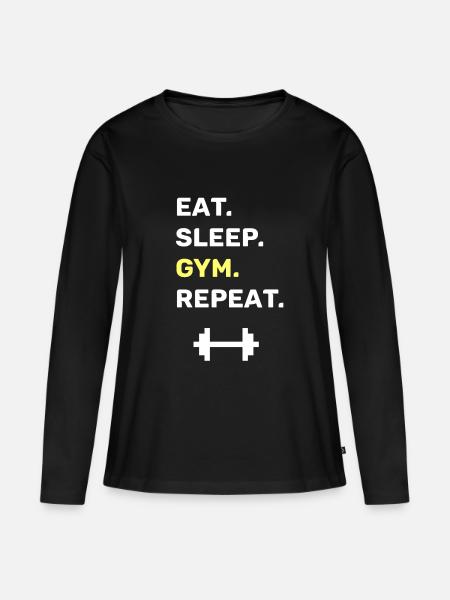 Gym - Frauen Premium Bio Langarmshirt - Schwarz