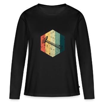 Artisans - T-shirt manches longues Premium bio Femme - noir - Devant - Julia (174cm)
