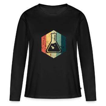chimiste - T-shirt manches longues Premium bio Femme - noir - Devant - Julia (174cm)