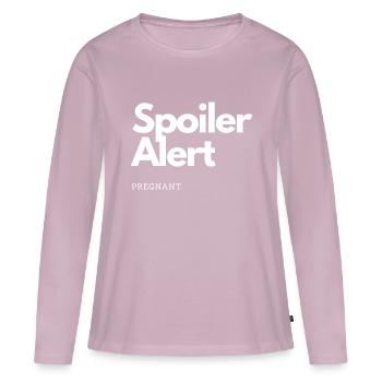 Spoiler Alert Conception enceinte - T-shirt manches longues Premium bio Femme - rose poudré - Devant - Julia (174cm)