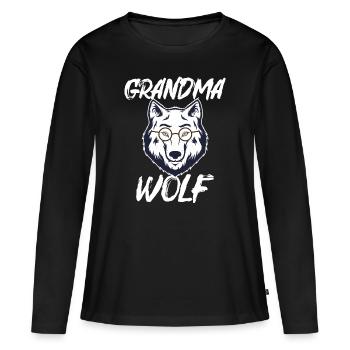 Cadeau de lunettes de grand-loup blanc Direwolf - T-shirt manches longues Premium bio Femme - noir - Devant - Julia (174cm)