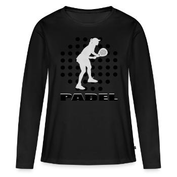 Padel | - Frauen Premium Bio Langarmshirt - Schwarz - Vorne - Julia (174cm)