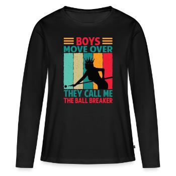 Les garçons se déplacent, ils m’appellent le briseur de balle - Bil - T-shirt manches longues Premium bio Femme - noir - Devant - Julia (174cm)