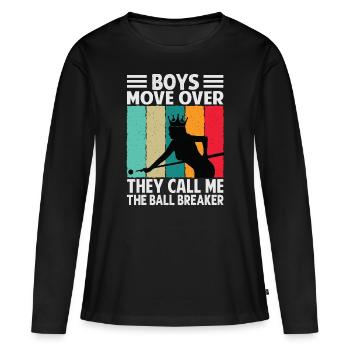 Les garçons se déplacent, ils m’appellent le briseur de balle - Bil - T-shirt manches longues Premium bio Femme - noir - Devant - Julia (174cm)