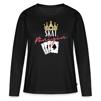 Skat Queen - Women's Premium Organic Long Sleeve Shirt - black - Front - Julia (174cm)