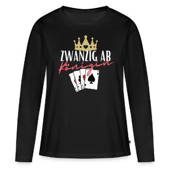Vingt de Queen - T-shirt manches longues Premium bio Femme - noir - Devant - Julia (174cm)