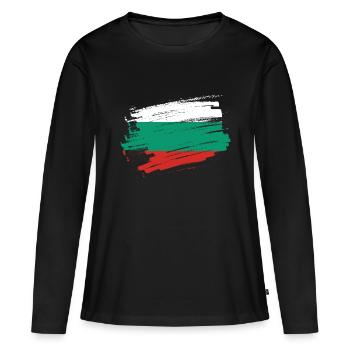 Bulgarie - T-shirt manches longues Premium bio Femme - noir - Devant - Julia (174cm)