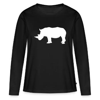 Nashorn - Frauen Premium Bio Langarmshirt - Schwarz - Vorne - Julia (174cm)