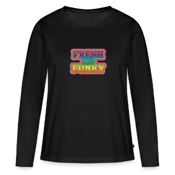 Funky et frais - T-shirt manches longues Premium bio Femme - noir - Devant - Julia (174cm)