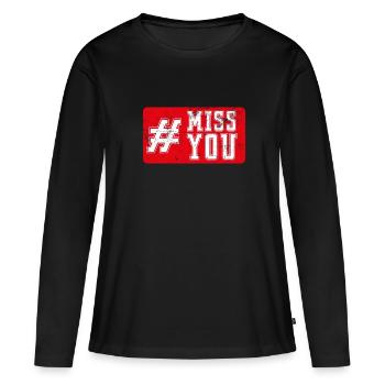 Tu me manque - T-shirt manches longues Premium bio Femme - noir - Devant - Julia (174cm)