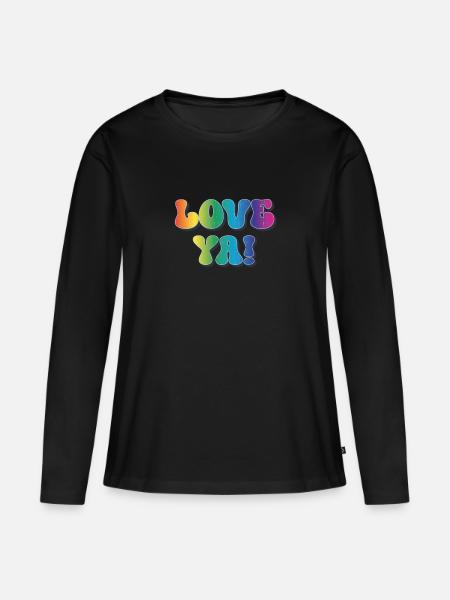 Love You - Frauen Premium Bio Langarmshirt - Schwarz