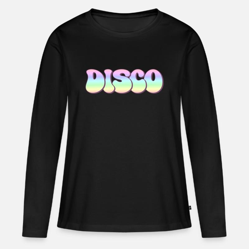 Disco - Frauen Premium Bio Langarmshirt - Schwarz