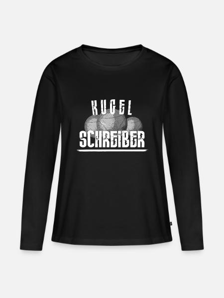 Boule...Kugelschreiber - Frauen Premium Bio Langarmshirt - Schwarz