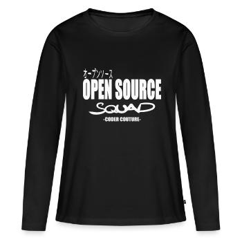 LUZILLION CODER COUTURE, PARTISAN DE L’OPEN SOURCE - T-shirt manches longues Premium bio Femme - noir - Devant - Julia (174cm)