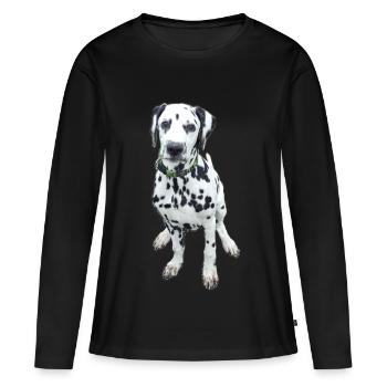Dalmatian - Women's Premium Organic Long Sleeve Shirt - black - Front - Julia (174cm)