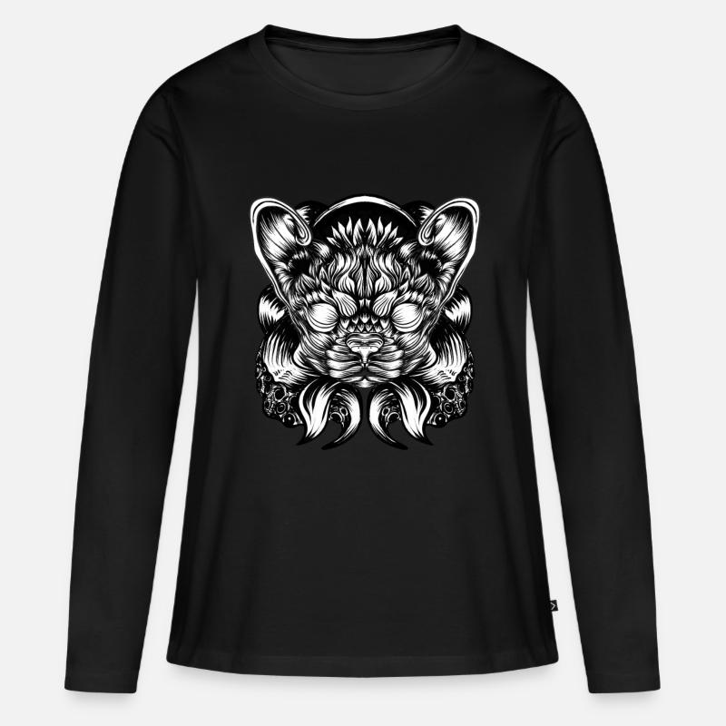 Katze oder Hund? - Frauen Premium Bio Langarmshirt - Schwarz