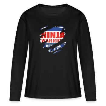Ninja Warrior In Training - Frauen Premium Bio Langarmshirt - Schwarz - Vorne - Julia (174cm)