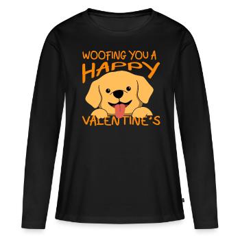 14. Februar Valentinstag-Geschenk Hunde-Besitzer - Frauen Premium Bio Langarmshirt - Schwarz - Vorne - Julia (174cm)