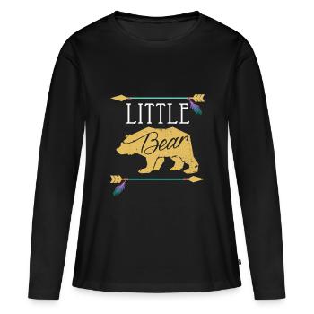 Petit Ours - Conception élégante d'idée cadeau d'ours - T-shirt manches longues Premium bio Femme - noir - Devant - Julia (174cm)