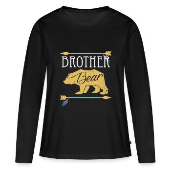 BROTHER BEAR - Idée cadeau pour les familles - T-shirt manches longues Premium bio Femme - noir - Devant - Julia (174cm)