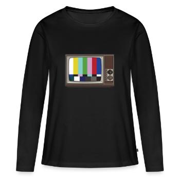rétro - T-shirt manches longues Premium bio Femme - noir - Devant - Julia (174cm)
