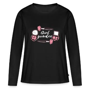 Mädchen Make-up - Frauen Premium Bio Langarmshirt - Schwarz - Vorne - Julia (174cm)