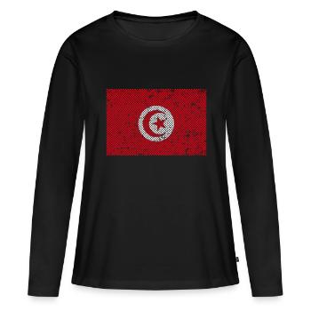 tunisie - T-shirt manches longues Premium bio Femme - noir - Devant - Julia (174cm)