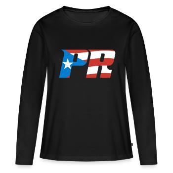 Porto Rico Drapeau Pays Nationalité Pr Boricua - T-shirt manches longues Premium bio Femme - noir - Devant - Julia (174cm)