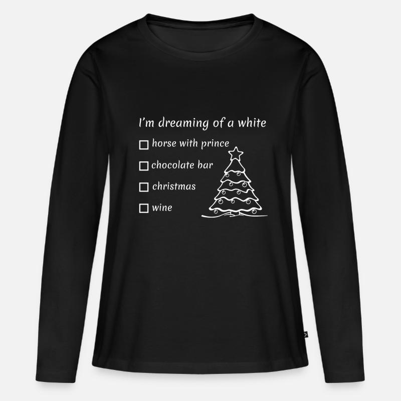 Weihnachtsstrickjacke mit Humor - Frauen Premium Bio Langarmshirt - Schwarz