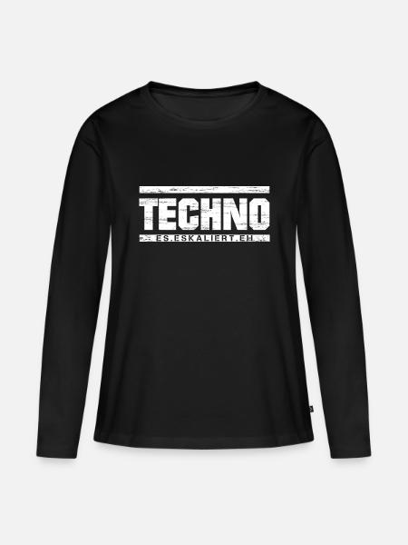 Techno - Rave - Geschenk - Techno merch - Frauen Premium Bio Langarmshirt - Schwarz