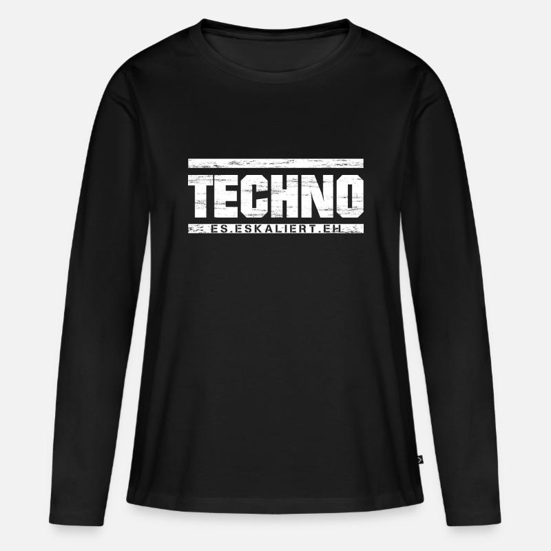 Techno - Rave - Geschenk - Techno merch - Frauen Premium Bio Langarmshirt - Schwarz
