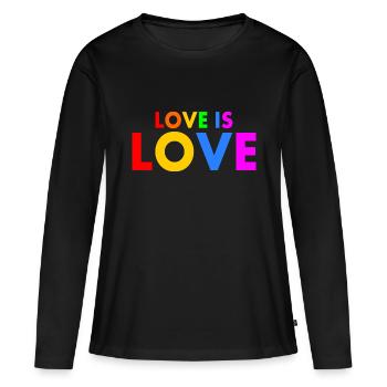 Love is love - T-shirt manches longues Premium bio Femme - noir - Devant - Julia (174cm)