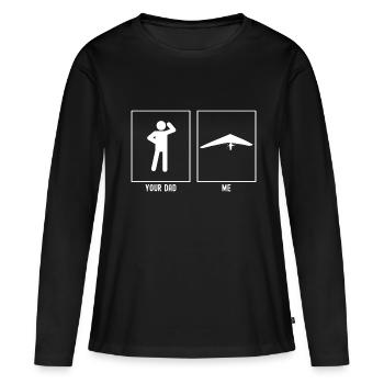 Ton Père - Moi - Vol à voile à de hautes hauteurs - T-shirt manches longues Premium bio Femme - noir - Devant - Julia (174cm)
